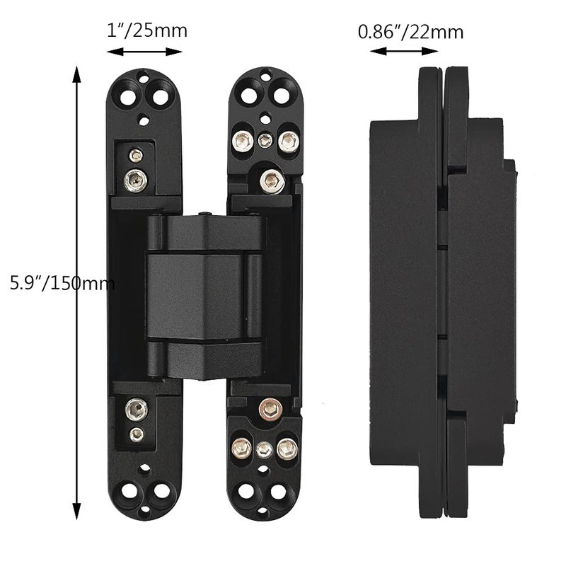 Alamic Invisible Hinges Concealed Door Hinge Heavy Duty Hidden Hinge 3-D Adjustable - Black -1 Pair - Image 2